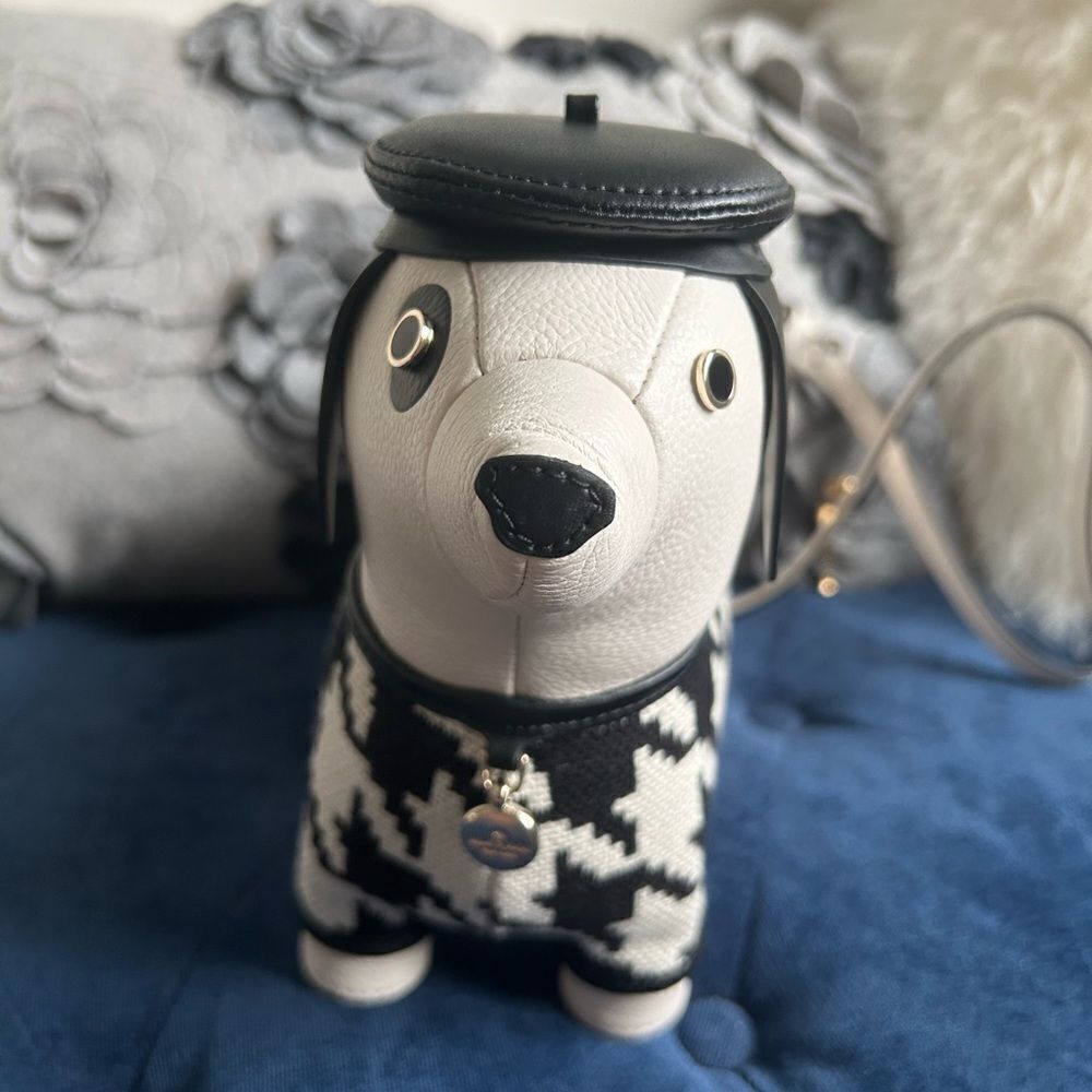KATE SPADE CLAUDE DACHSHUND HOUNDSTOOTH CROSSBODY NWT - Picture 3 of 5